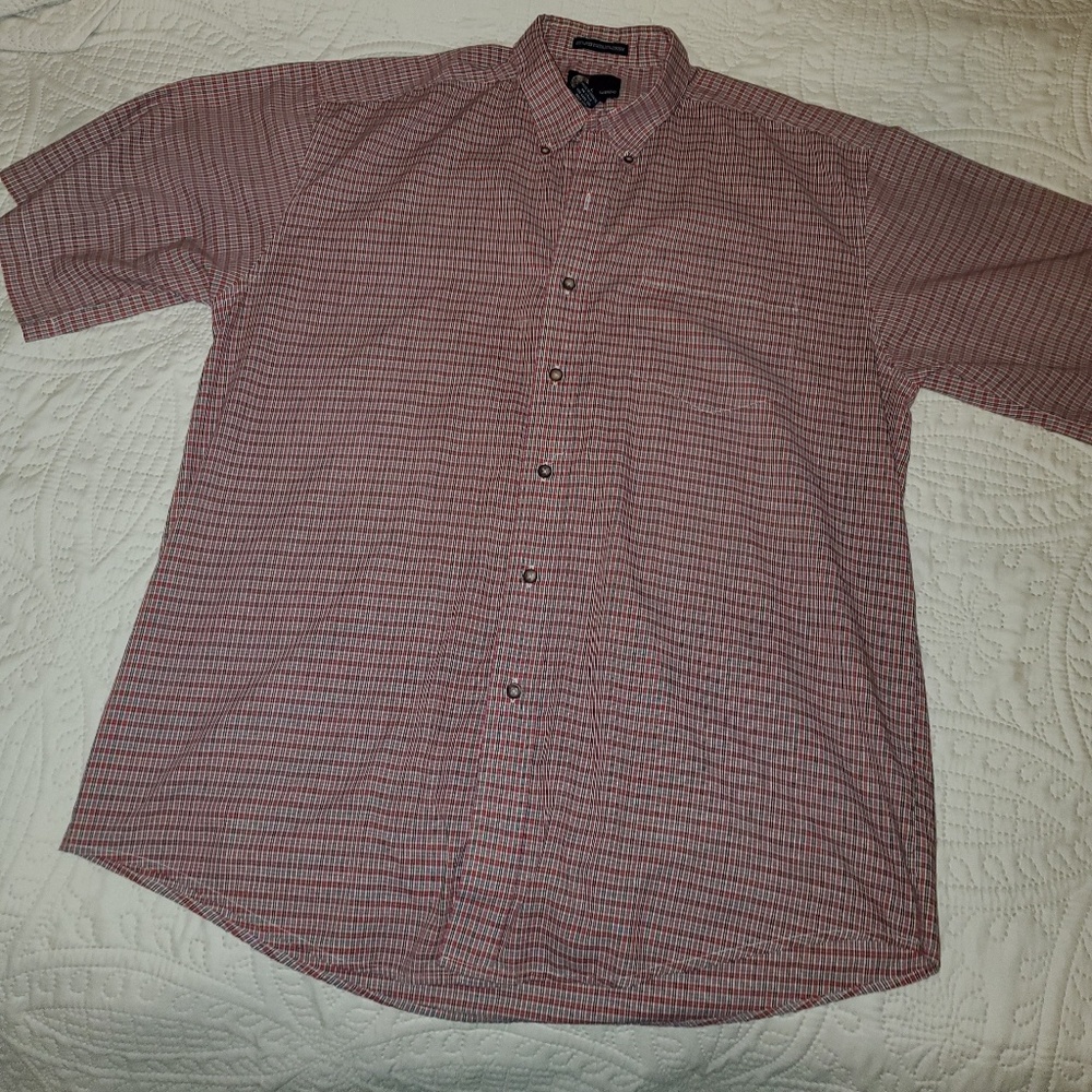 Men's lightweight button down red white and blue